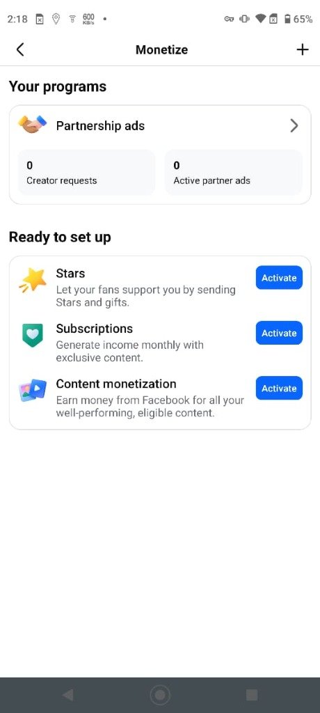 Facebook Monetization Tools