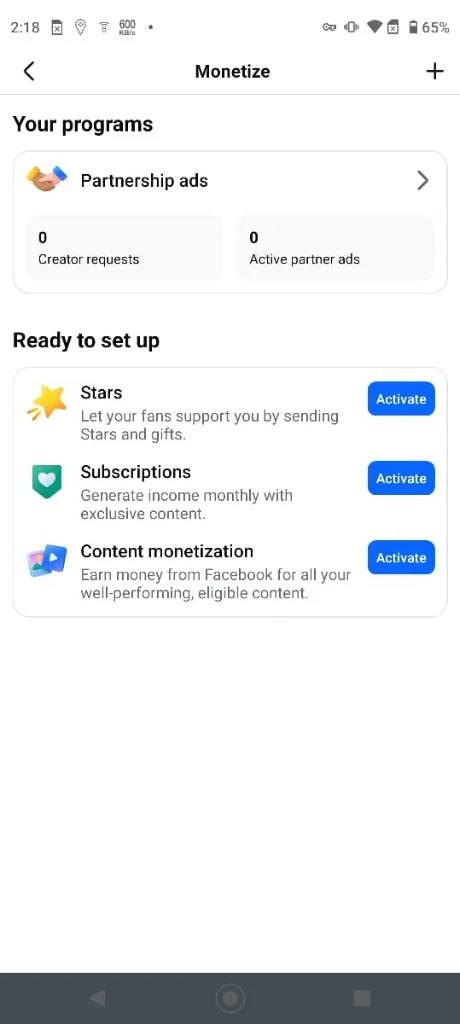 Facebook Monetization Tools