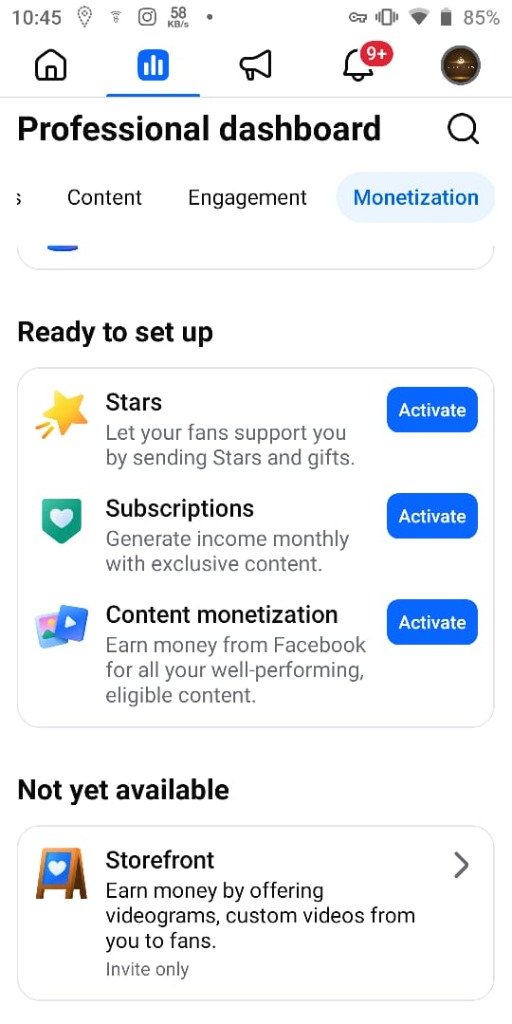 Facebook Professional Dashboard Monetization