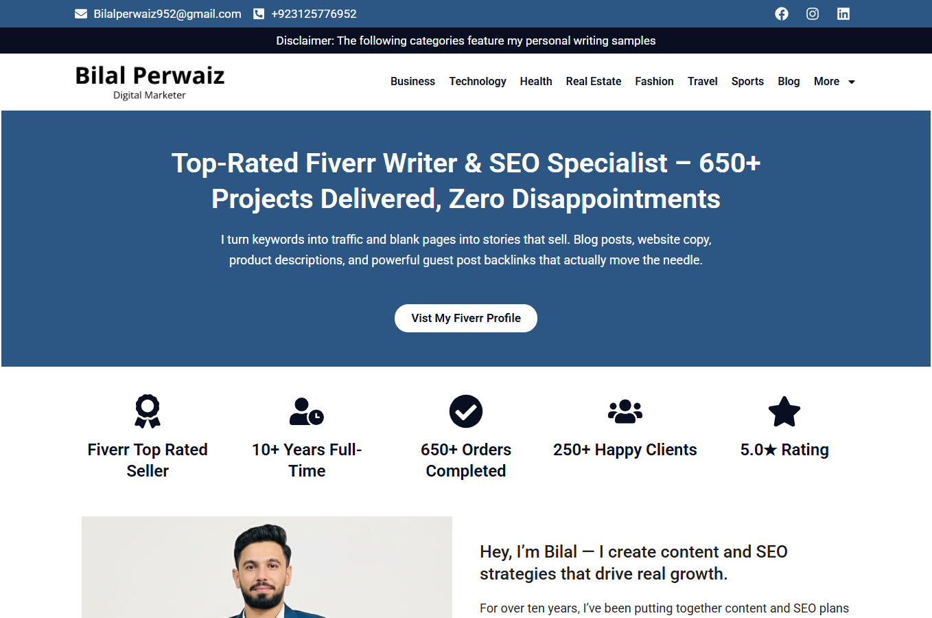 Bilal Perwaiz Portfolio Website