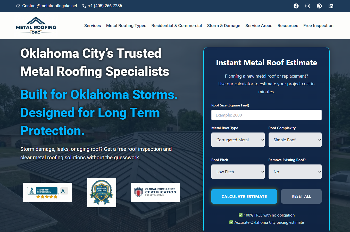 Metal Roofing OKC Website